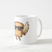 Mug Flying Toast with Wings Cute Cartoon Illustration (Devant droit)