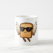 Mug Flying Toast with Wings Cute Cartoon Illustration (Centre)