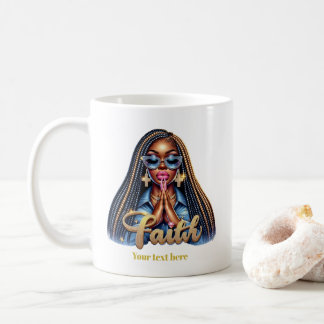 Mug Foi chrétienne afro-américaine Prière personnalisé