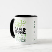Mug Foi chrétienne audacieuse Motivation Coloré Vert (Devant gauche)