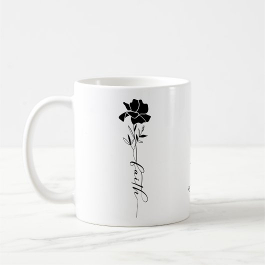 Mug Foi chrétienne personnalisée Floral (Gauche)