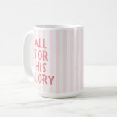 Mug Foi chrétienne rayure rose Bible Citation Mignonne (Devant gauche)