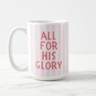 Mug Foi chrétienne rayure rose Bible Citation Mignonne