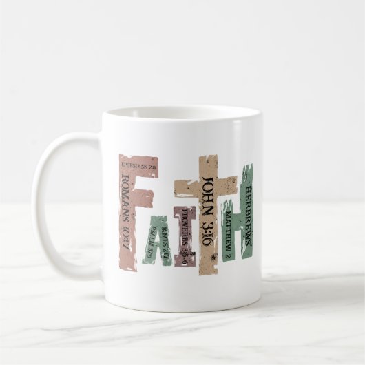 Mug Foi Croix chrétienne Bible Verse (Gauche)