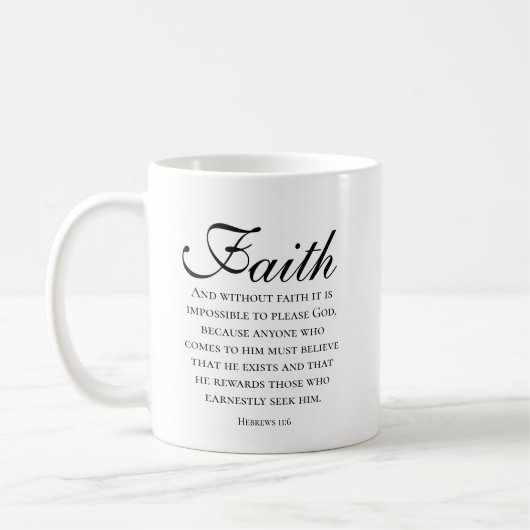 Mug Foi Écriture Hébreux 11:16 Verset de la Bible (Gauche)