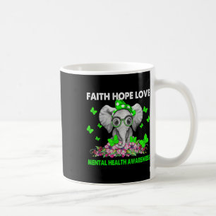 Mug Foi éléphante Espoir Amour Santé mentale Sensibili