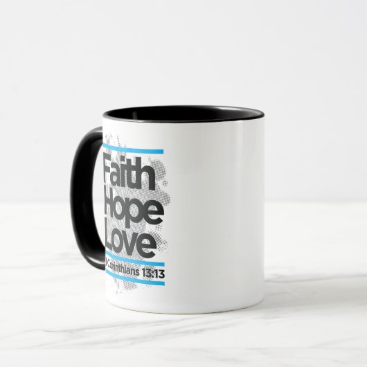 Mug foi espérance amour, 1 corinthiens 13:13 (Devant gauche)