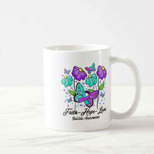Mug Foi Espoir Amour Fleur Papillon Conscience du Suic