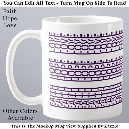 Mug Foi Espoir Amour Tendance Message Caché Blanc
