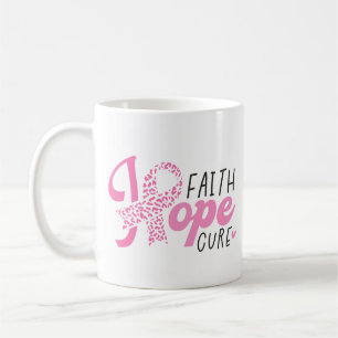 Mug Foi Espoir Guérir Cancer Sein Ruban Rose