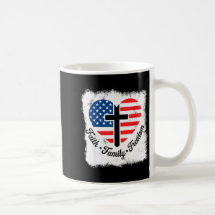 Mug Foi Famille Dom Drapeau Usa Croix Cœur Patriotique