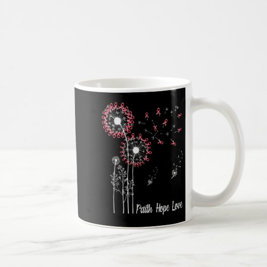 Mug Foi Foi Espoir Amour Cancer du sein Dandelion Flo (Droite)