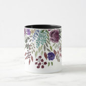 Mug Foi Inspirationnelle Bourgogne Aquarelle Florale (Centre)