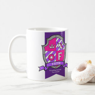 Mug Foi lettre F crête nom de licorne rose signifiant