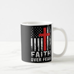 Mug Foi sur la peur Drapeau américain chrétien Femmes