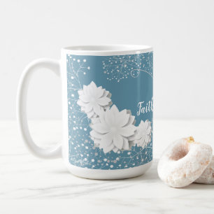 Mug Foi sur la peur, Fleurs blanches