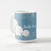 Mug Foi sur la peur, Fleurs blanches (Devant gauche)