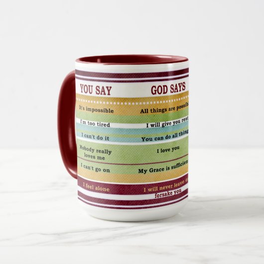 Mug Foi VOUS DITES DIEU DIT Inspirationnel Versets de  (Devant gauche)