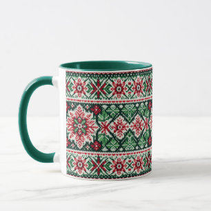 Mug Foire de Noël/hiver île rouge et verte