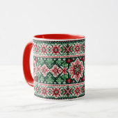 Mug Foire de Noël/hiver île rouge et verte (Devant gauche)
