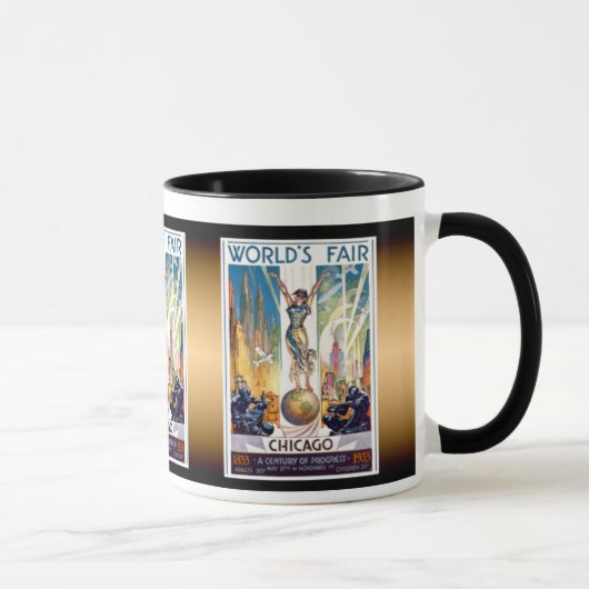 Mug Foire Mondiale de Chicago 1933 - Art Déco Retro Vi (Droite)