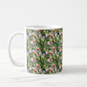 Mug Foliage de la jungle exotique tropicale des oiseau