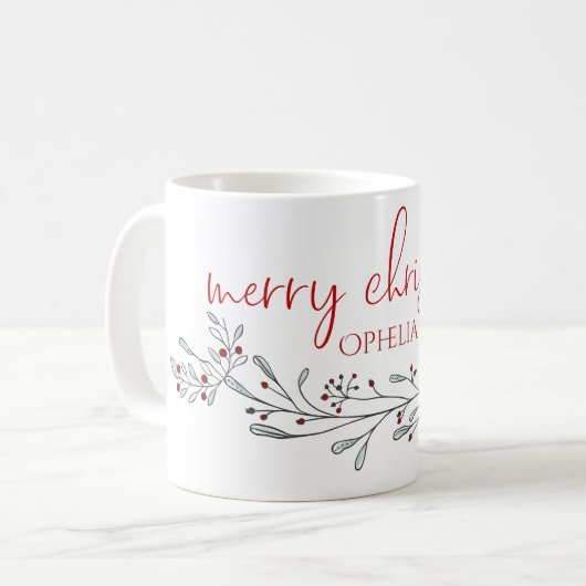 Mug Folithe de Noël et baies (Devant gauche)