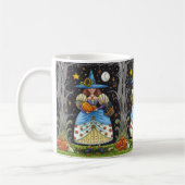 MUG FOLK ART WITTER EN BOIS ÉFFRAYANTS, CHAT NOIR & OW (Gauche)