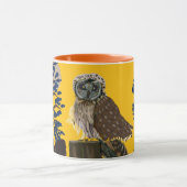 Mug Folk owl on tree stump (Centre)