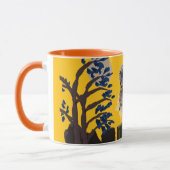 Mug Folk owl on tree stump (Gauche)