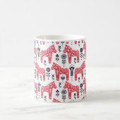 Mug Folk swedish horse floral seamless pattern.  (Centre)