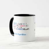 Mug Fonction d'algorithme euclidien| Extrait de code (Devant gauche)