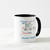 Mug Fonction de séquence Fibonacci| Extrait de code (Devant droit)