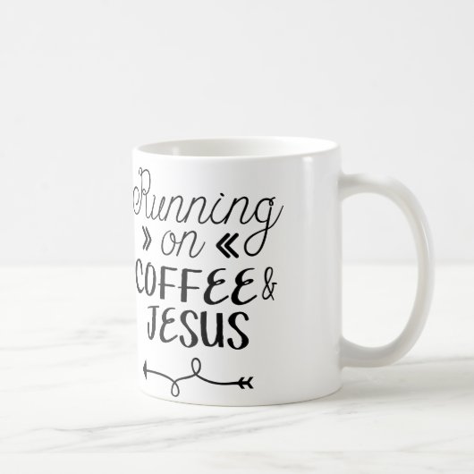 Mug Fonctionnement sur le café et Jésus (Droite)