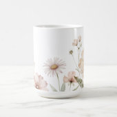 Mug Fond à l'aquarelle de bordure de fleurs sauvages d (Centre)