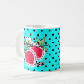 Mug Fond à pois turquoise (Devant gauche)