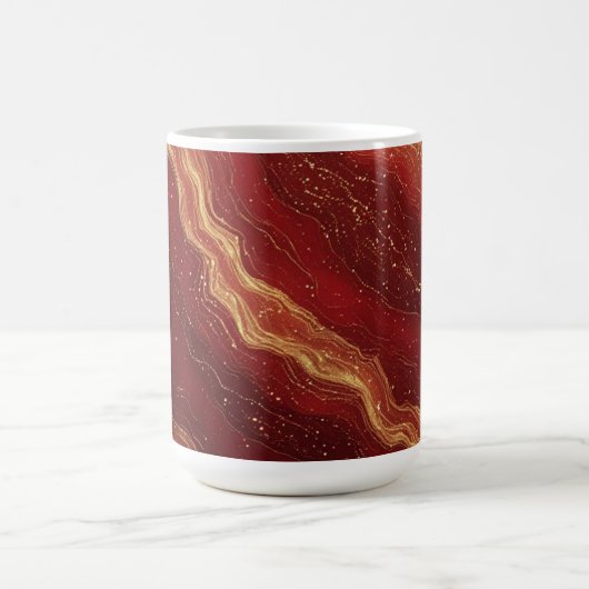 Mug Fond abstrait en marbre doré avec des tourbillons (Centre)