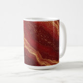 Mug Fond abstrait en marbre doré avec des tourbillons (Devant droit)