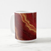 Mug Fond abstrait en marbre doré avec des tourbillons (Devant gauche)