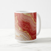 Mug Fond abstrait en marbre doré avec des tourbillons  (Devant droit)