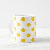 Mug Fond blanc pois jaunes (Devant gauche)