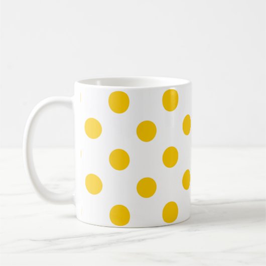 Mug Fond blanc pois jaunes (Gauche)