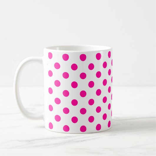 Mug Fond blanc pois roses (Gauche)