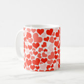 Mug Fond de coeurs rouges (Devant gauche)