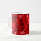 Mug Fond de cristal géométrique abstrait rouge (Devant gauche)