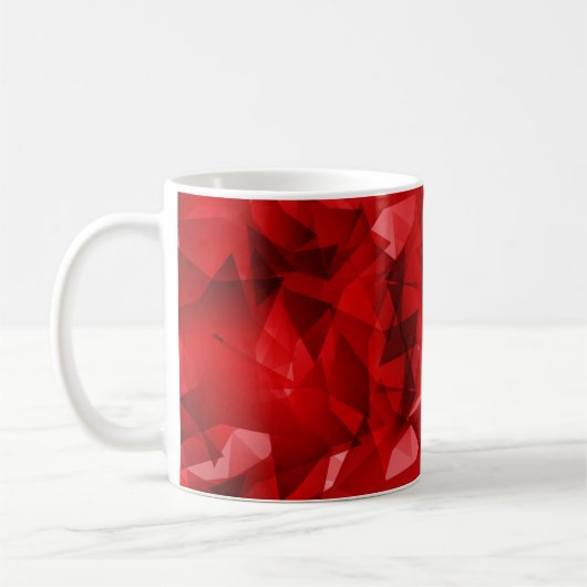 Mug Fond de cristal géométrique abstrait rouge (Gauche)