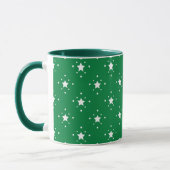 Mug Fond de Noël vert étoilé (Gauche)
