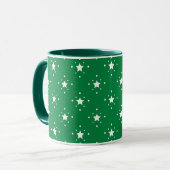 Mug Fond de Noël vert étoilé (Devant gauche)