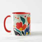 Mug Fond floral abstrait, vibrant, (Gauche)