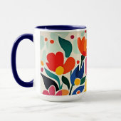 Mug Fond floral abstrait, vibrant, (Gauche)